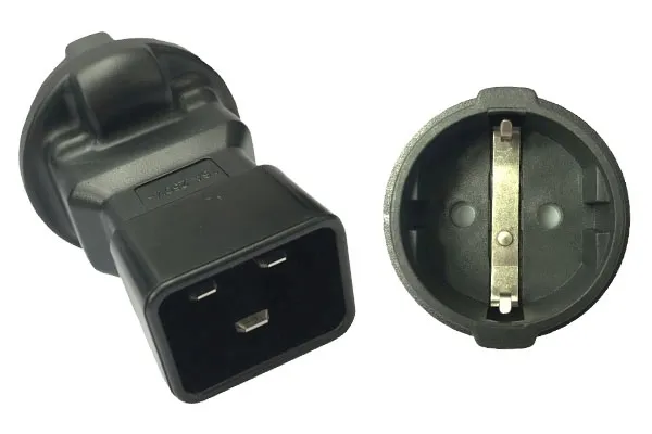 Premium Cord Adaptér IEC C20 male na SCHUKO CEE 7/3 female, napětí 230V, 16A