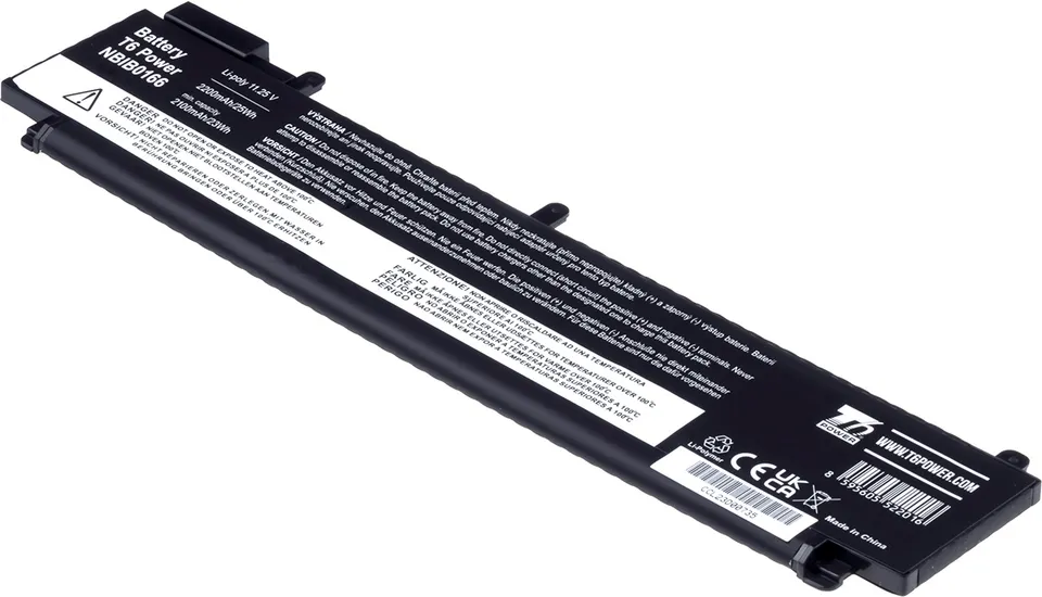 Baterie T6 Power pro Lenovo ThinkPad T460s, T470s, 2200mAh, 25Wh, 3cell, Li-Pol