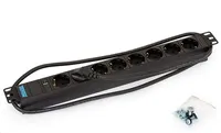 TRITON 19" rozvodný panel 8x230V DIN- 2m, kontrolka, černý