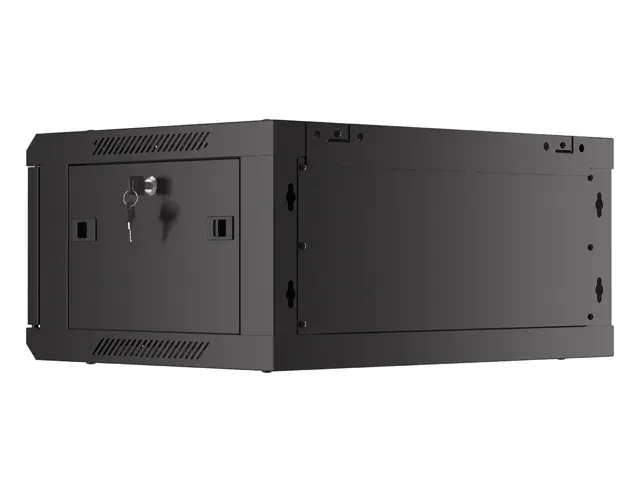 LANBERG RACKOVÁ SKŘÍŇ 19" NÁSTĚNNÁ 4U/600X450 S PERFOROVANÝMI DVEŘMI ČERNÁ (PLOCHÉ BALENÍ)