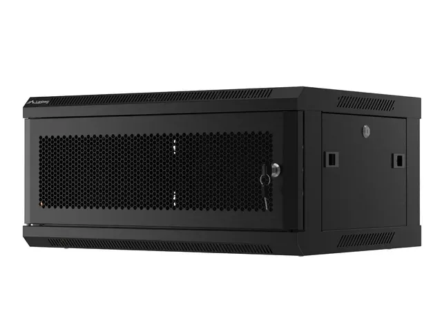 LANBERG RACKOVÁ SKŘÍŇ 19" NÁSTĚNNÁ 4U/600X450 S PERFOROVANÝMI DVEŘMI ČERNÁ (PLOCHÉ BALENÍ)