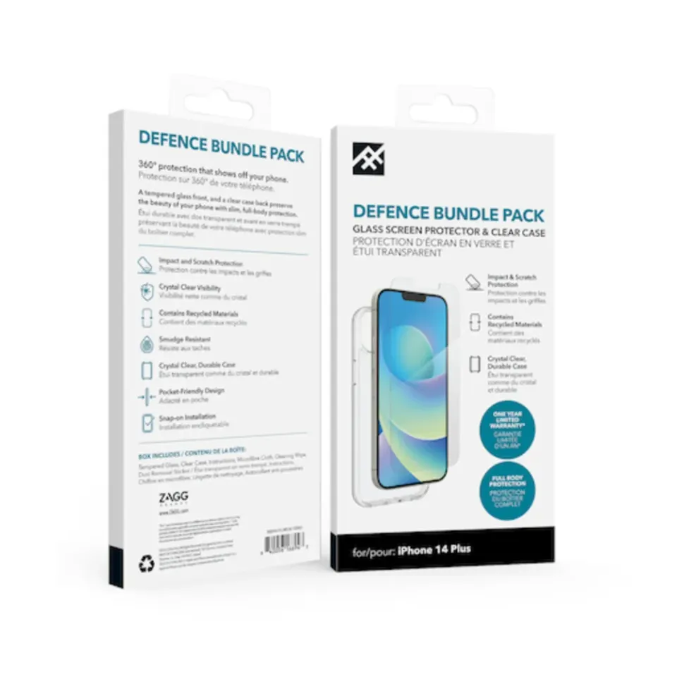 ZAGG Kryt Defence Ochrané sklo iPhone 14 Plus Bundle