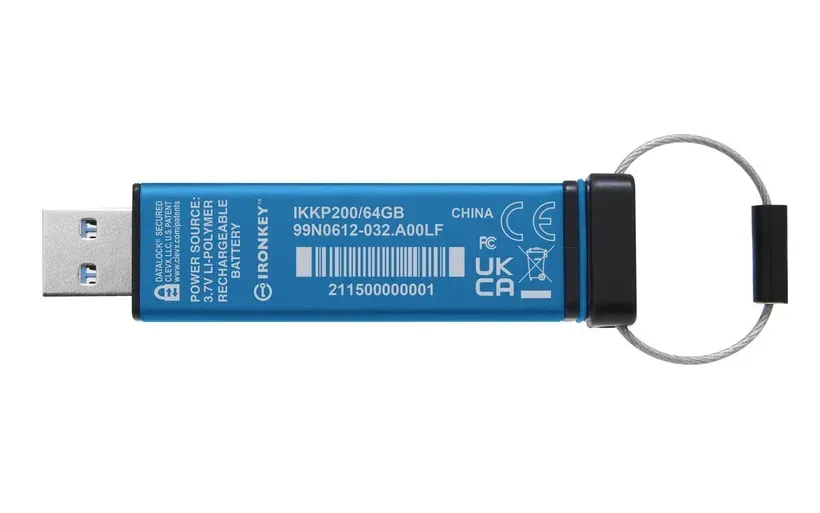 KINGSTON 64GB IronKey Keypad 200, FIPS 140-3 Lvl 3 (Pending) AES-256 Encrypted