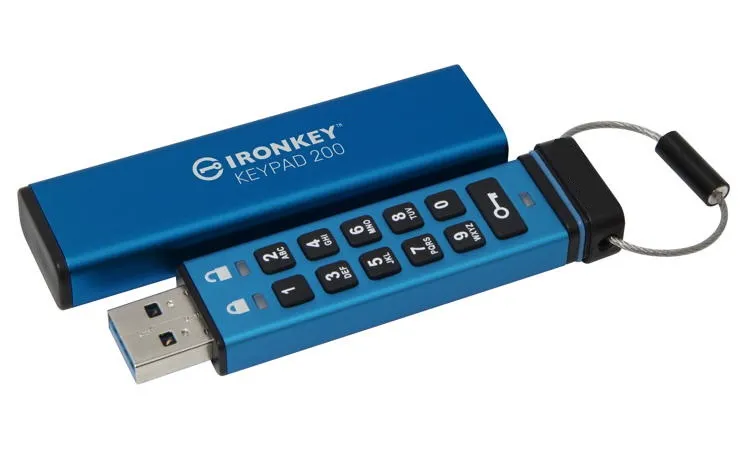 KINGSTON 64GB IronKey Keypad 200, FIPS 140-3 Lvl 3 (Pending) AES-256 Encrypted