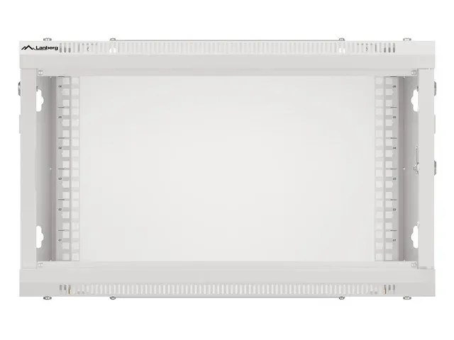 LANBERG Nástěnná jednodílná skříň 19" 6U/600x450, šedá (RAL7035), plechové dveře