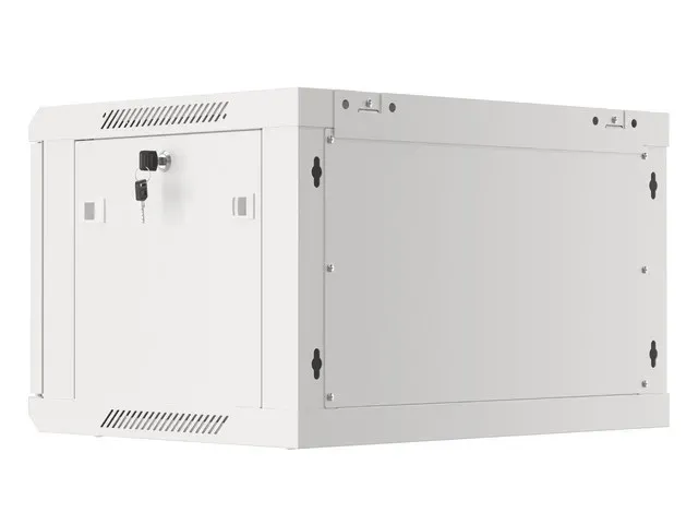 LANBERG Nástěnná jednodílná skříň 19" 6U/600x450, šedá (RAL7035), plechové dveře