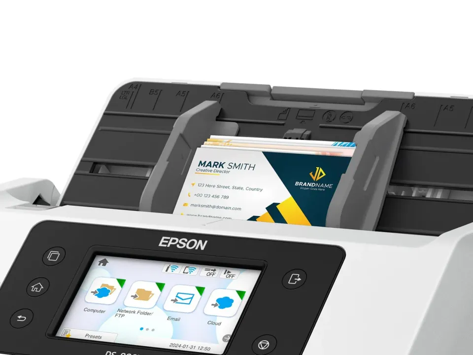 EPSON skener WorkForce DS-800WN - A4/50 str./min/600x600dpi/USB3.0/DADF/LAN/Wi-F