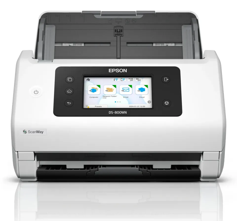 EPSON skener WorkForce DS-800WN - A4/50 str./min/600x600dpi/USB3.0/DADF/LAN/Wi-F