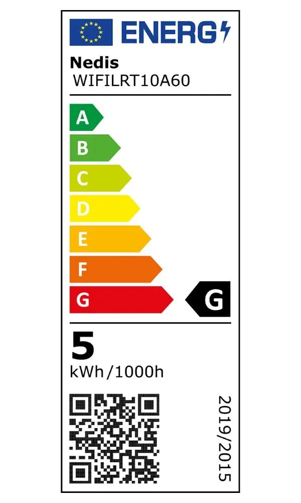 NEDIS Wi-Fi chytrá LED žárovka s vláknem/ E27/ A60/ 4,9W/ 230V/ 360lm/ teplá až studená bílá/ stmívatelná/ zlatá