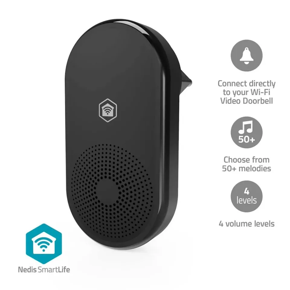 NEDIS Wi-Fi chytrý bezdrátový dveřní zvonek/ příslušenství pro WIFICDP11BK/ WIFICDP21BK/ WIFICDP31BK/ síťové napájení