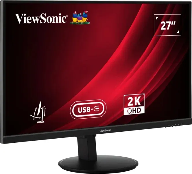 ViewSonic VG2709-2K-MHDU-2/ 27" QHD Frameless IPS Monitor with HDMI, DisplayPort, USB type C, USB,Full Ergonomic Stand