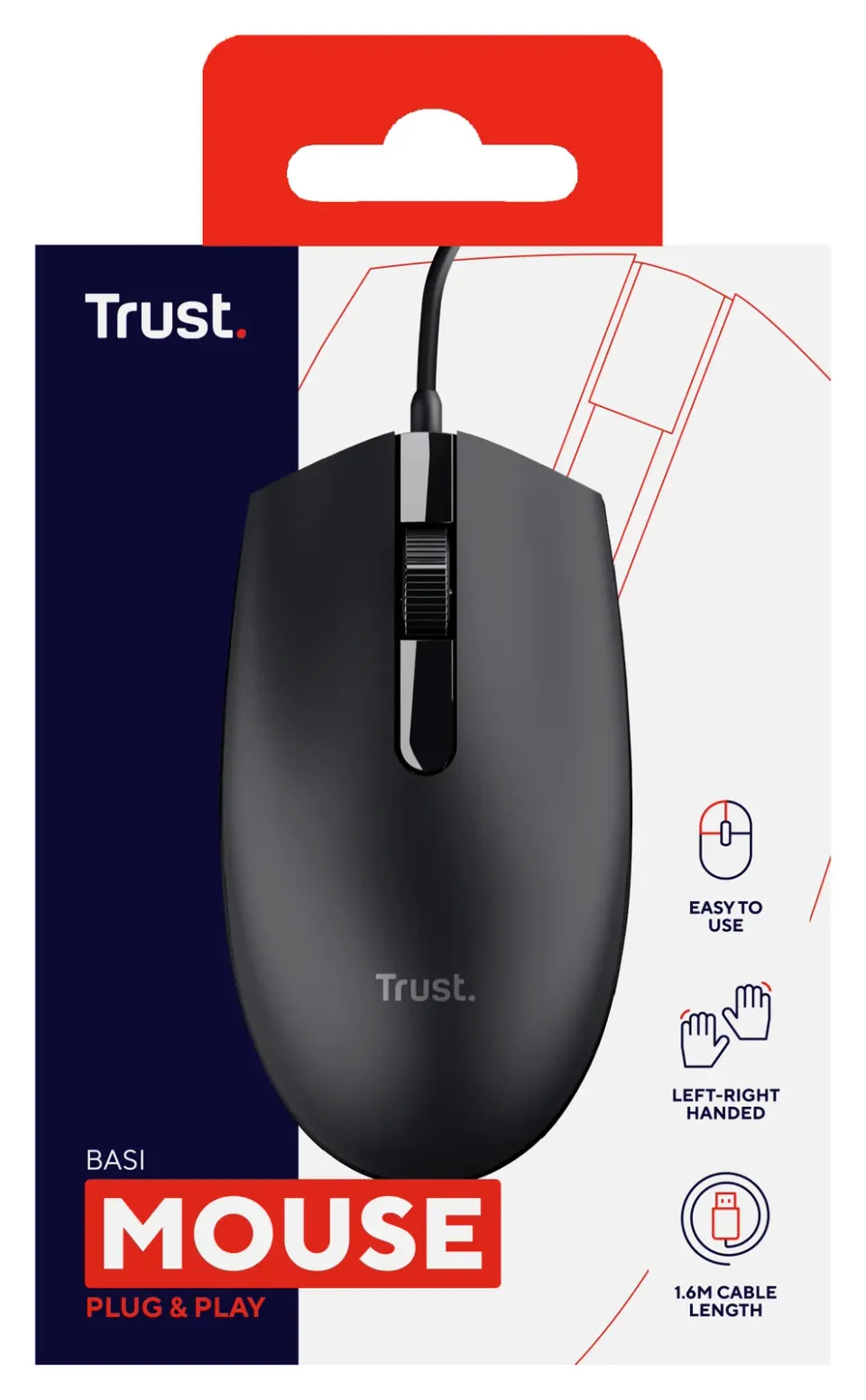 TRUST Myš Optical BASI WIRED, USB
