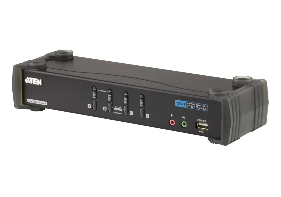 ATEN 4-portový přepínač KVM DVI Dual Link/ se zvukem CS1784A