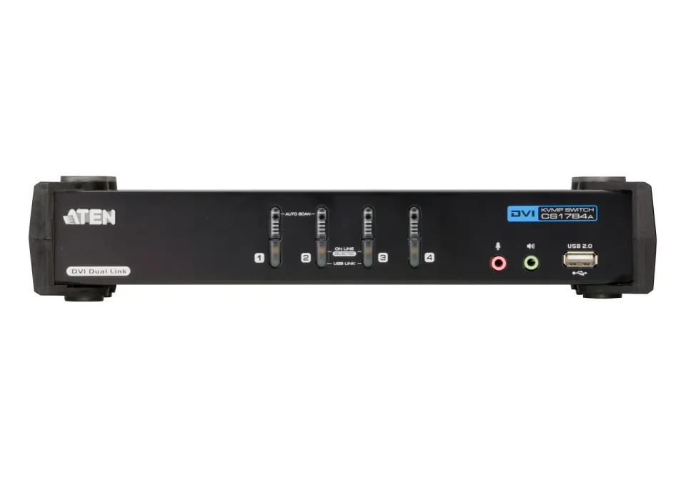 ATEN 4-portový přepínač KVM DVI Dual Link/ se zvukem CS1784A