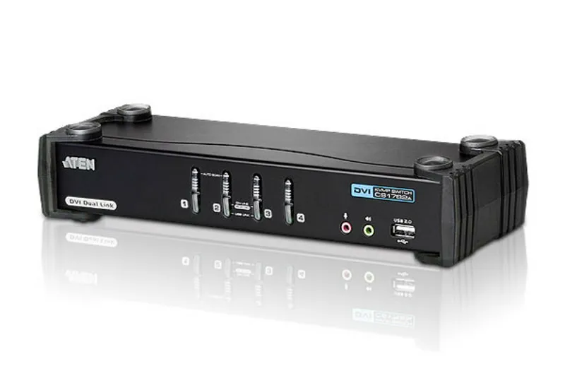 ATEN 4-portový přepínač KVM DVI Dual Link/ se zvukem CS1784A