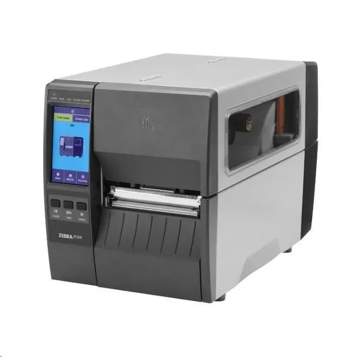 Zebra ZT231 – průmyslová tiskárna štítků 4", termotransfer 300 dpi, dotykový displej, odlepovač s navíjením podložky, Ethernet