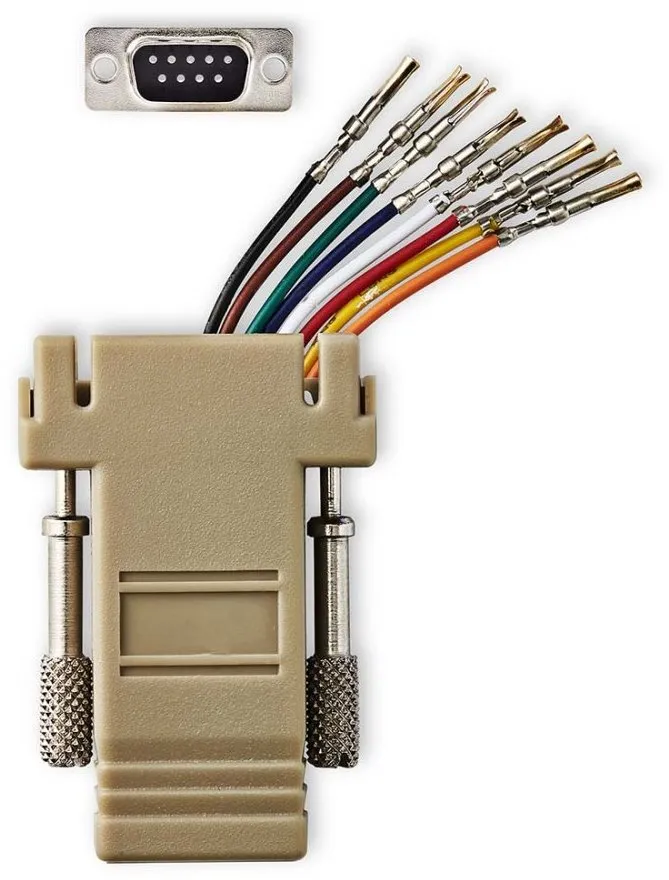 NEDIS serial adaptér/ zásuvka D-SUB 9-Pin - zásuvka RJ45/ pooniklovaný/ slonovinová kost/ blistr