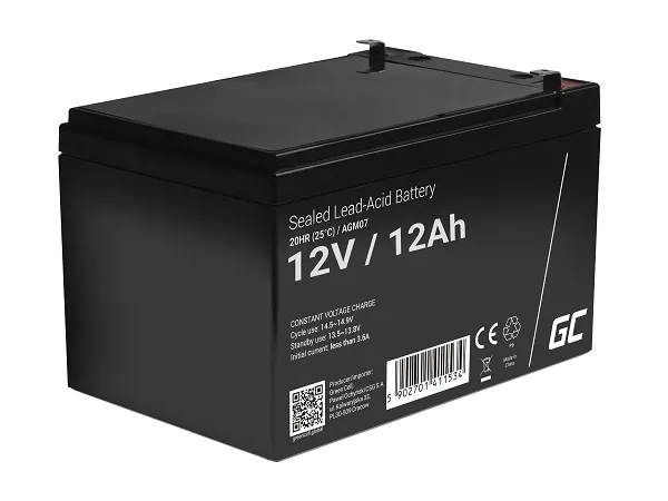 Green Cell AGM VRLA 12V 12Ah maintenance-free battery for the alarm system, cash