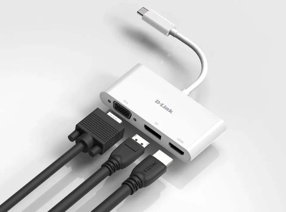 D-Link 3-in-1 USB-C to HDMI/VGA/DisplayPort Adapter