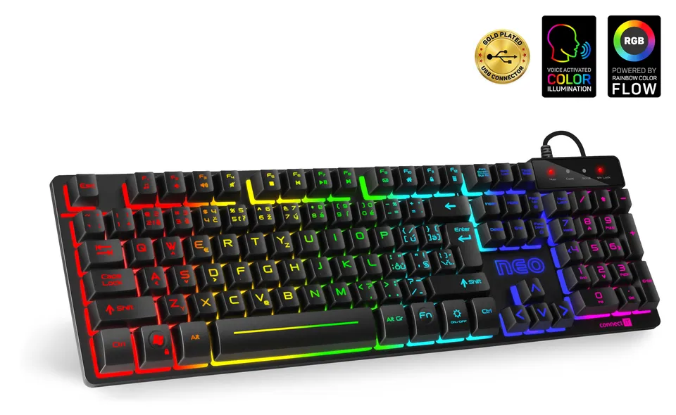 CONNECT IT NEO klávesnice pro hráče (CZ+SK verze), RGB podsvícení, reaguje na zv