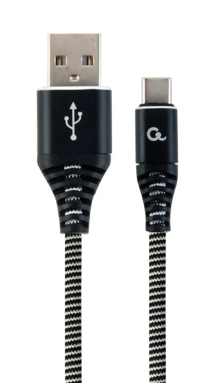 GEMBIRD CABLEXPERT Kabel USB 2.0 AM na Type-C kabel (AM/CM), 2m, opletený, černo