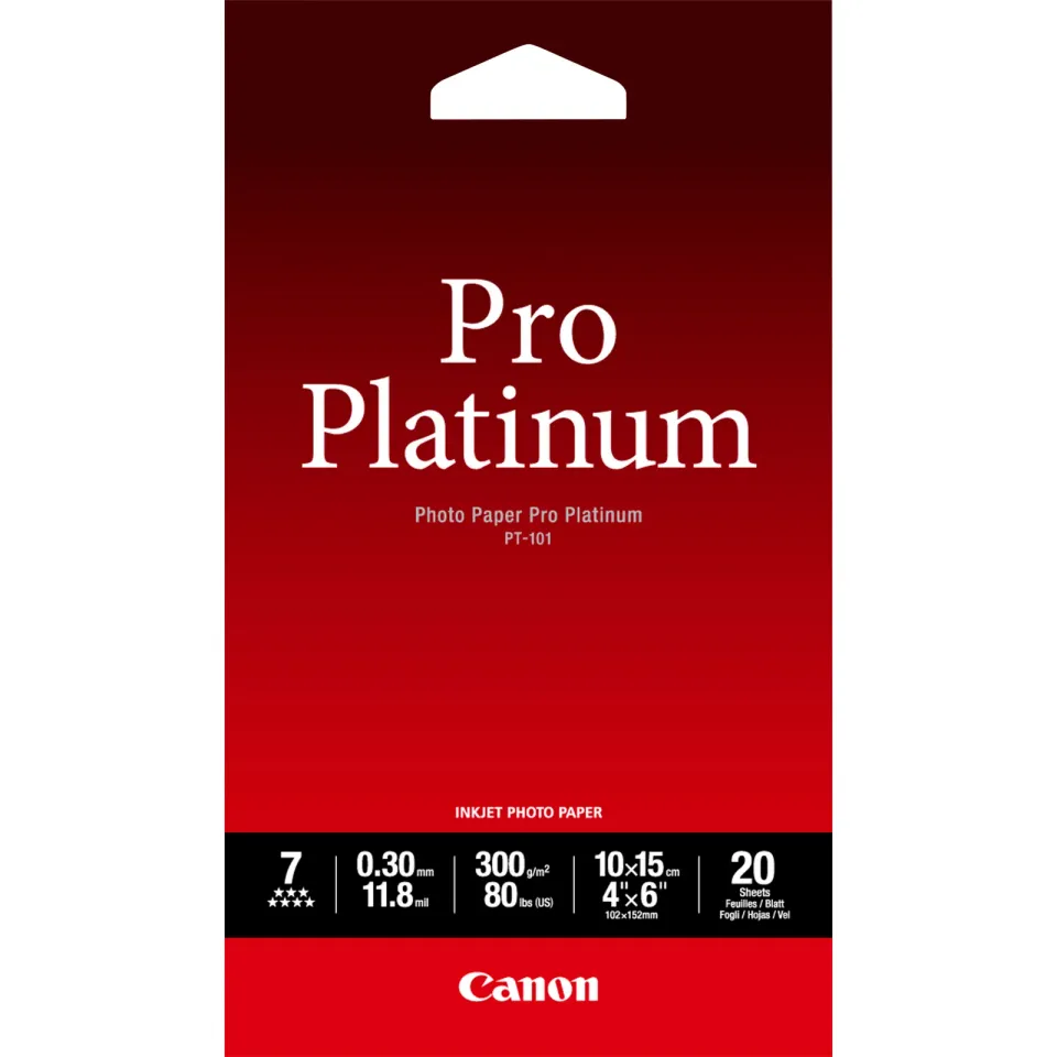 Canon fotopapír PT-101 - 10x15cm (4x6inch) - 300g/m2 - 20 listů - lesklý