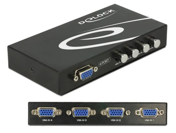 Delock VGA Switch 4-portový, manuální, obousměrný (87635)