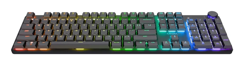 TRUST Herní klávesnice GXT 868 TORIX, Bezdrátová RF 2.4GHz, USB-C, US