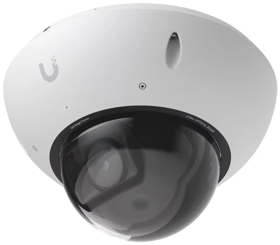 Ubiquiti UniFi G6 Edge Dome - kamera, 8Mpx rozlišení, IR LED, AI detekce, IP66, IK10, 2.36x zoom, MicroSD, PoE+, bílá