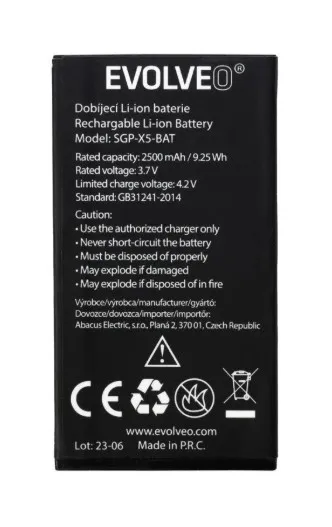 EVOLVEO orig. baterie 2500 mAh pro StrongPhone X5