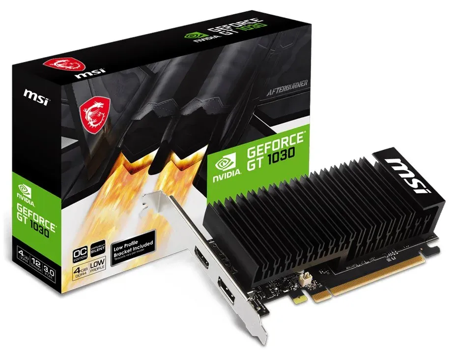 MSI VGA NVIDIA GeForce GT 1030 4GHD4 LP OC, GT 1030, 4GB DDR4, 1xDP, 1xHDMI