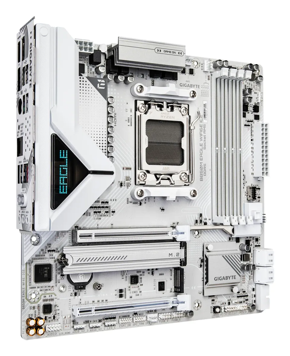 GIGABYTE MB Sc AM5 B850M EAGLE WF6E ICE, AMD B850, 4xDDR5, 1xHDMI, 2xDP, Wifi, mATX