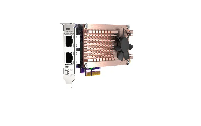 QNAP QM2 series, 2 x PCIe 2280 M.2 SSD slots, PCIe Gen3 x 4 , 2 x Intel I225LM 2.5GbE NBASE-T port