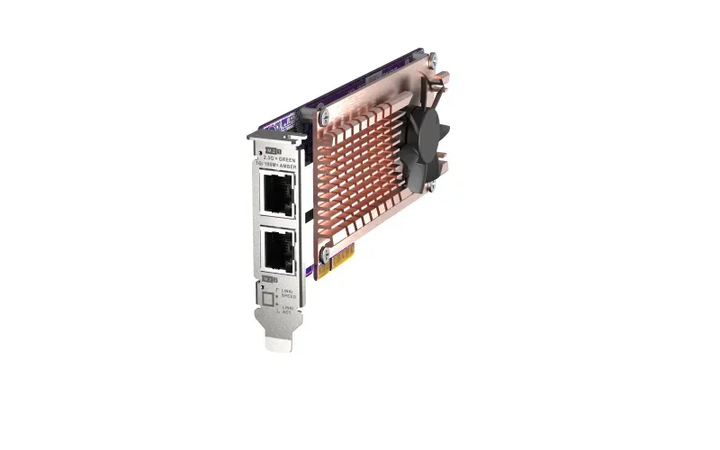 QNAP QM2 series, 2 x PCIe 2280 M.2 SSD slots, PCIe Gen3 x 4 , 2 x Intel I225LM 2.5GbE NBASE-T port