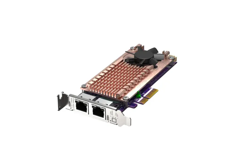 QNAP QM2 series, 2 x PCIe 2280 M.2 SSD slots, PCIe Gen3 x 4 , 2 x Intel I225LM 2.5GbE NBASE-T port