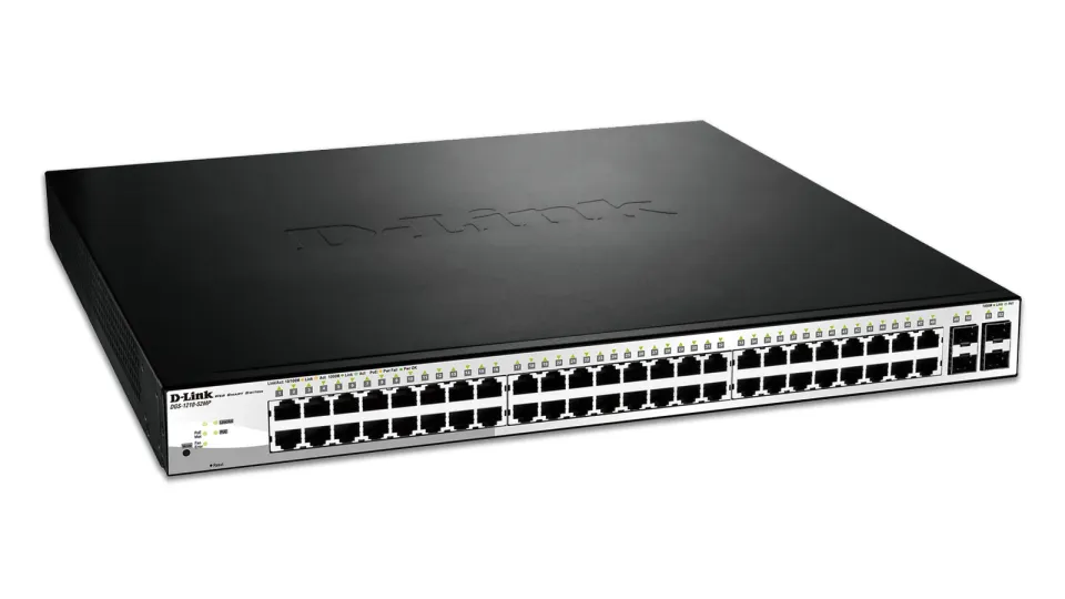 D-Link DGS-1210-52MP L2/L3 Smart+ PoE switch, 48x GbE PoE+, 4x RJ45/SFP, PoE 370W