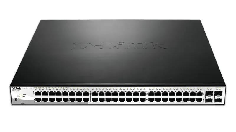 D-Link DGS-1210-52MP L2/L3 Smart+ PoE switch, 48x GbE PoE+, 4x RJ45/SFP, PoE 370W