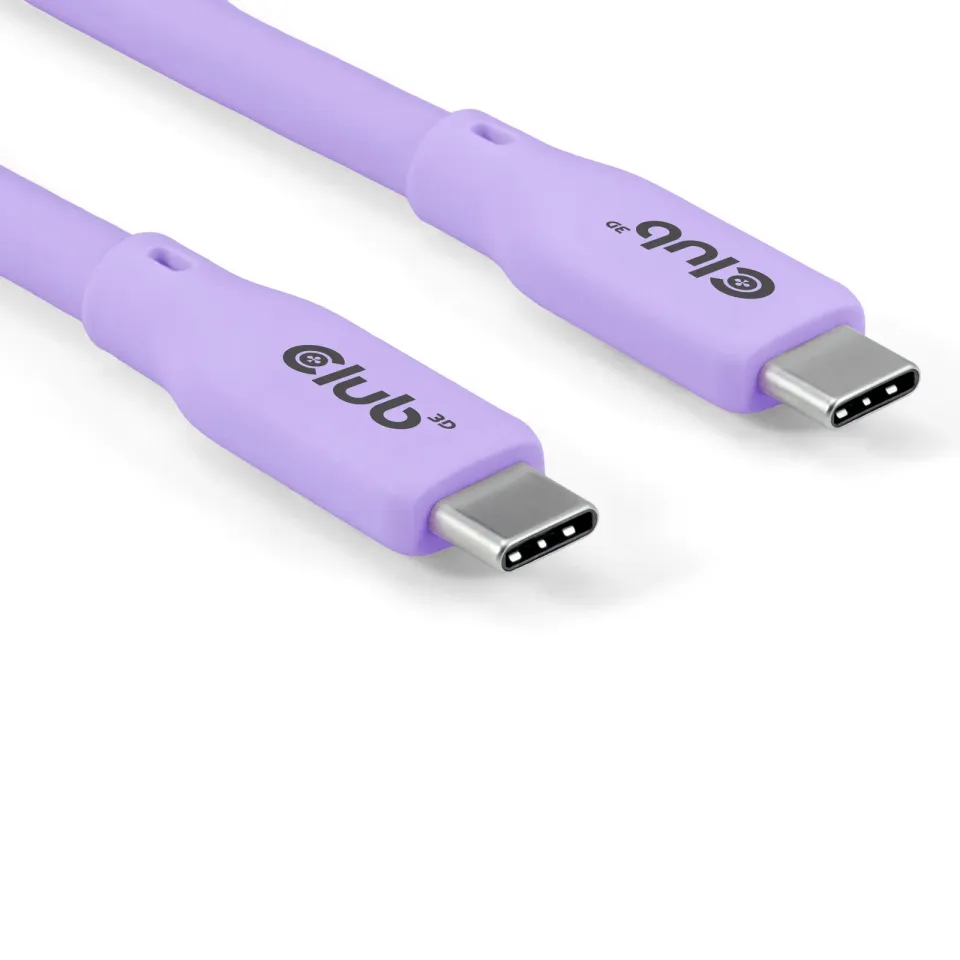 Club3D Kabel USB-C 4.0, 20Gbps, 4K60Hz, PD 240W, 2m, fialová