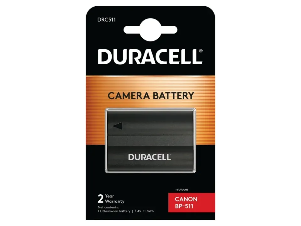 DURACELL Baterie - DRC511 pro Canon DRC511, černá, 1400 mAh, 7.4 V
