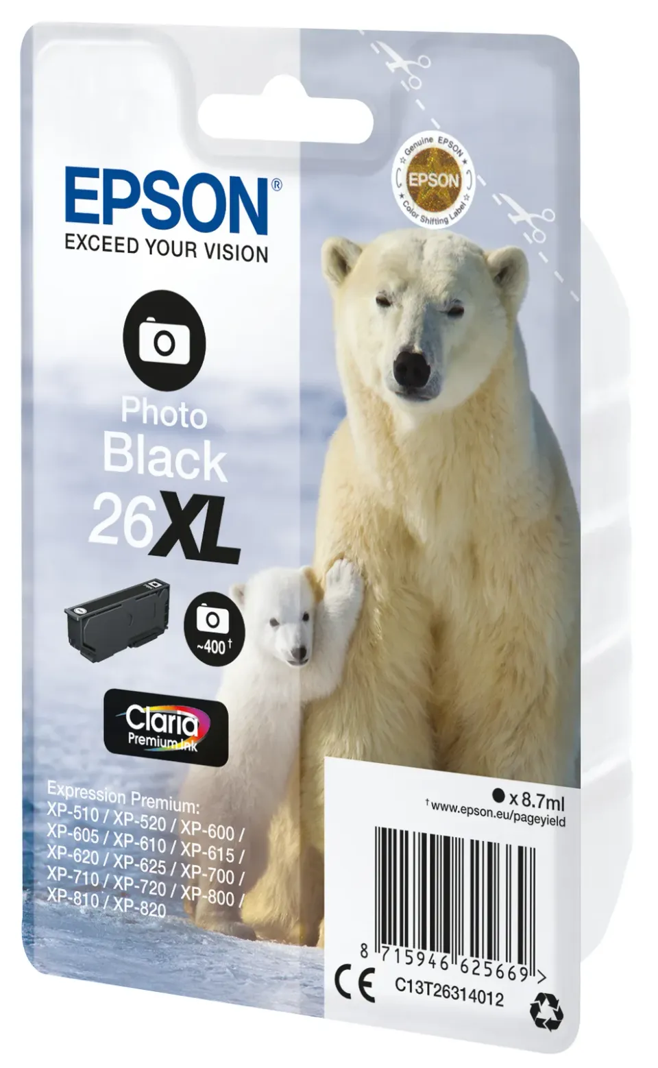 EPSON cartridge T2631 photo black (lední medvěd) XL