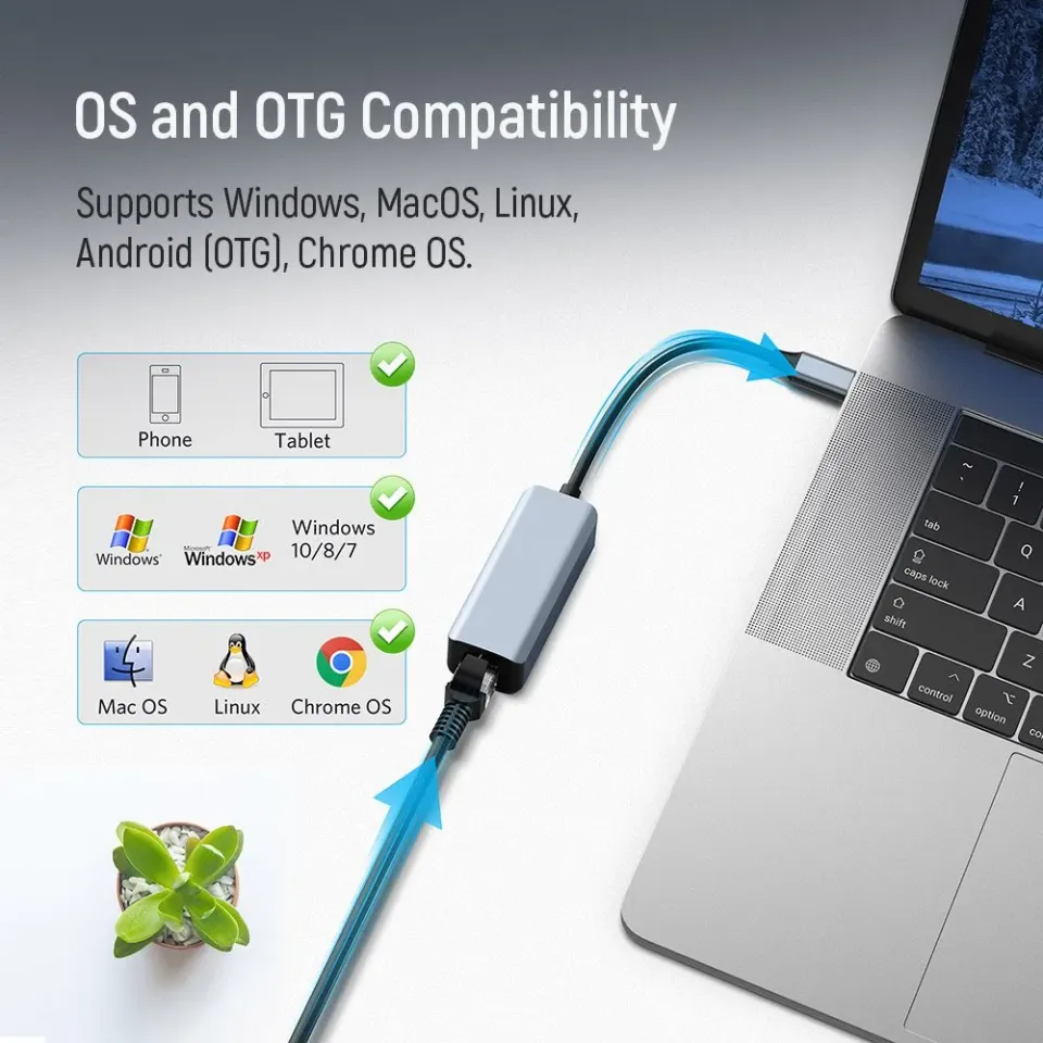 Colorway Adaptér USB-C nebo USB-A na RJ45/ 18cm
