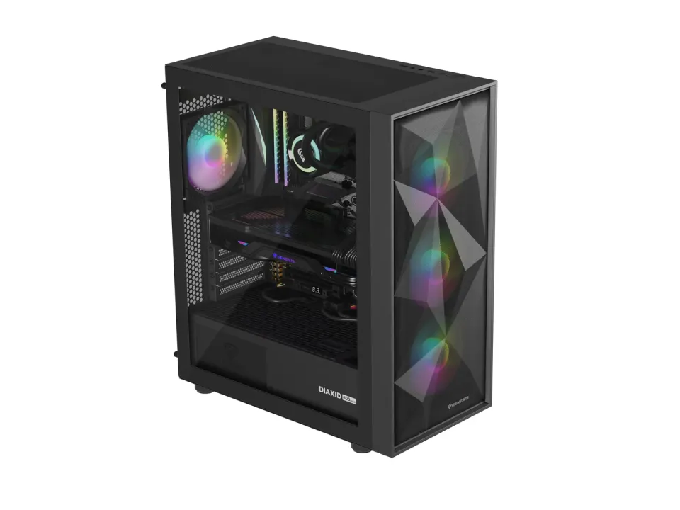 Počítačová skříň Genesis DIAXID 605 ARGB/Midi Tower/Transpar./Černá