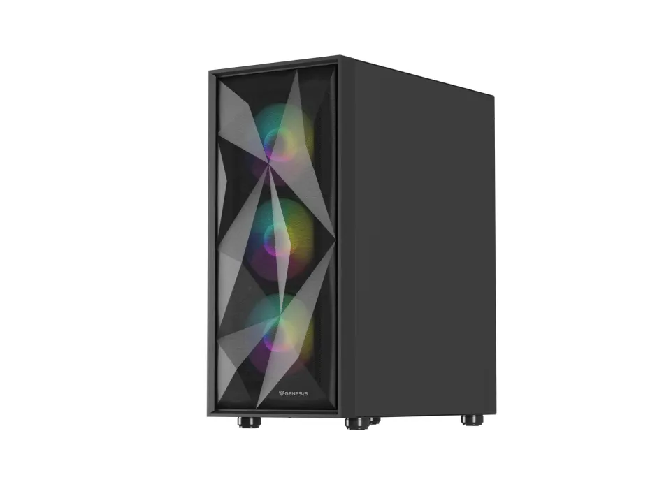 Počítačová skříň Genesis DIAXID 605 ARGB/Midi Tower/Transpar./Černá
