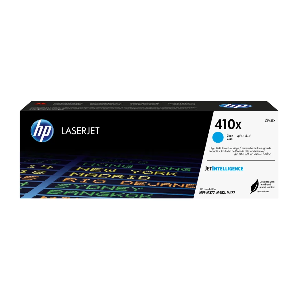 HP CF411X originální toner azurový č.410X velký cca 5000 str. (cyan HP CLJ M477, M452, M377, azurová)