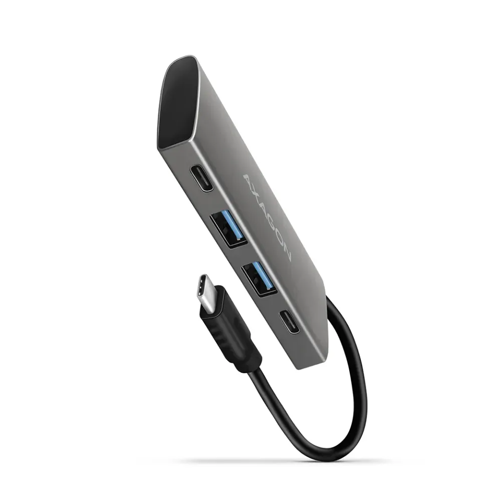 AXAGON HMC-4G2, USB-C 3.2 Gen 2 10 Gb/s hub, porty 2x USB-A + 2x USB-C, kabel US