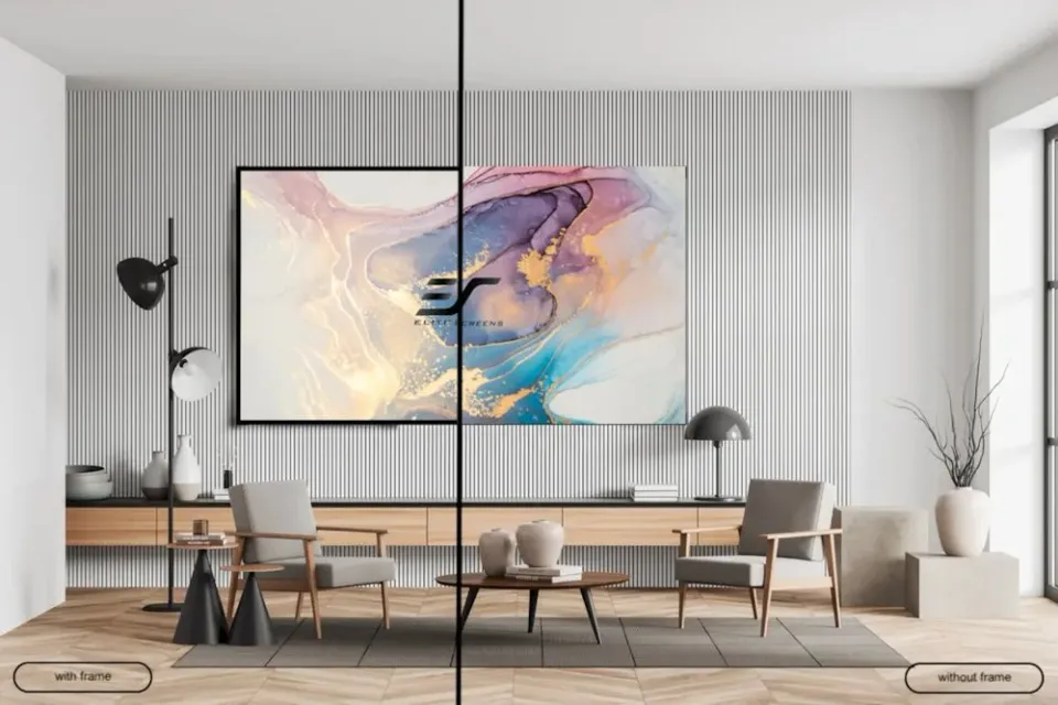 ELITE SCREENS plátno v pevném rámu 110" (280cm)/ 16:9/ 137,1×243,6cm/ CLR3/ bezrámové/ pro UST projektory
