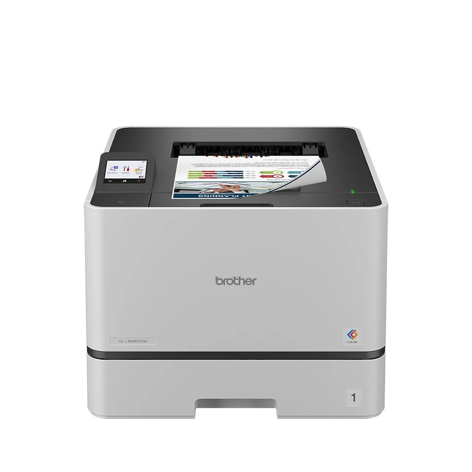Brother HL-L8430CDW – barevná laserová tiskárna A4, 31 str./min, oboustranný tisk, dotykový displej, Wi-Fi 5 GHz a gigabit LAN