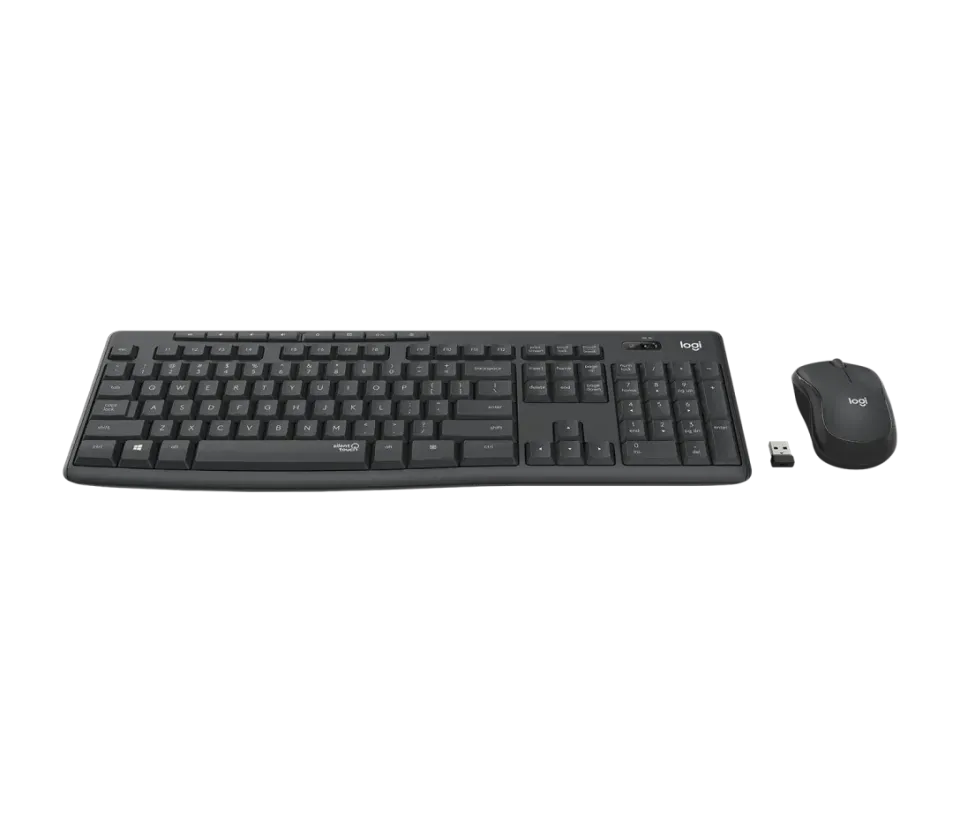 Logitech Silent Wireless Combo MK295, bezdrátová klávesnice + myš, 2.4 GHz, CZ/SK, Graphite