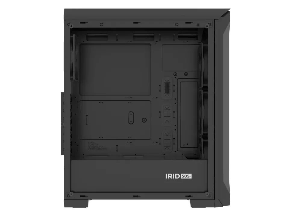 Počítačová skříň Genesis IRID 505F/Midi Tower/Transpar./Černá