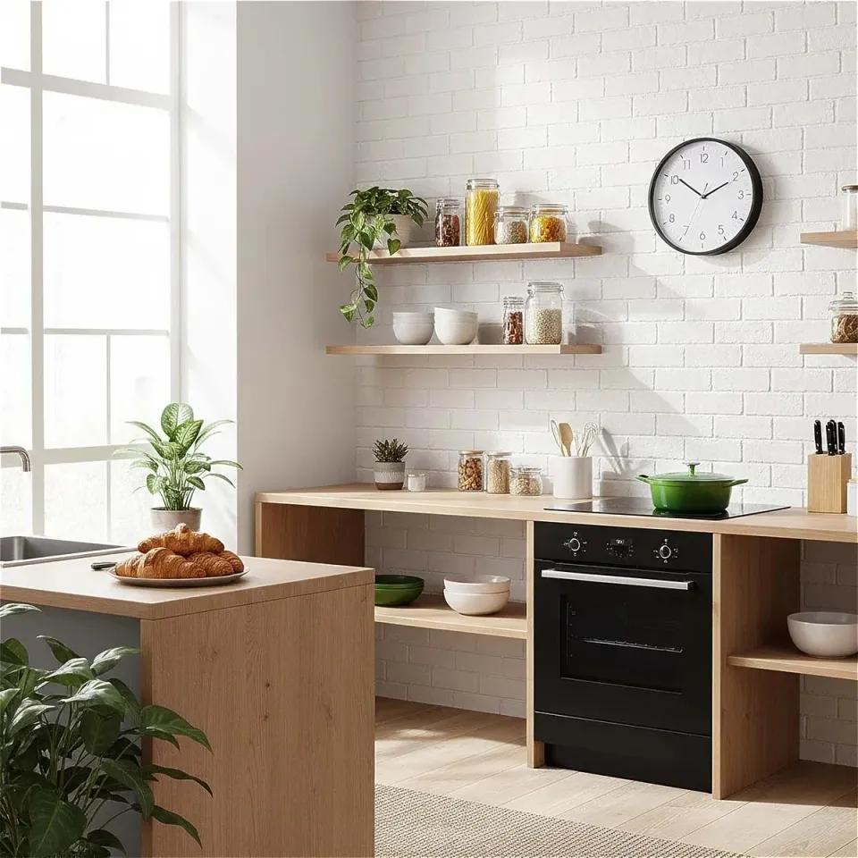 Nedis CLWA1226BK - Nástěnné hodiny | Průměr: 300 mm | Plast | Tichý pohyb | Čern